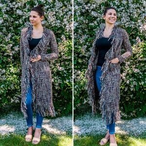 Boston Proper Multicolored Fringe Duster